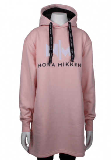 Nora Mikken KADRI WHITE Long Hoodie Pink - DAMEKLÆR XS-XXL - 