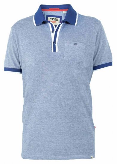 D555 Viper Melange Pique Polo Navy Twist - Polo- & piqueskjorter - Poloskjorte i store størrelser - 2XL-8XL