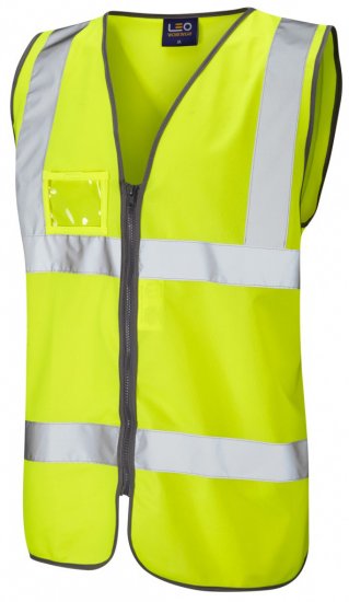 Leo Rumsam Zip Front Waistcoat Hi-Vis Yellow - Arbeidsklær - Arbeidsklær, Skiklær og Regntøy store størrelser