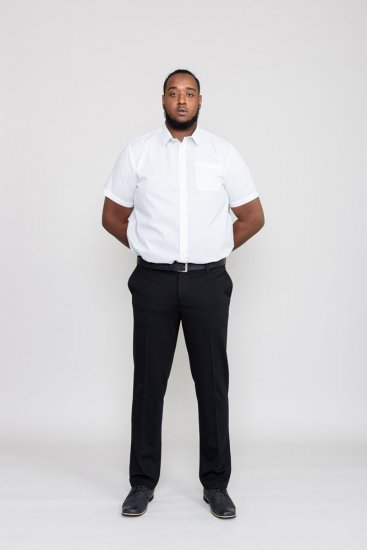 D555 Yarmouth Four Way Stretch Trouser With Flexible Waistband Black - Jeans og bukser - Store Bukser og Store Jeans