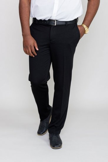 D555 Yarmouth Four Way Stretch Trouser With Flexible Waistband Black - Jeans og bukser - Store Bukser og Store Jeans