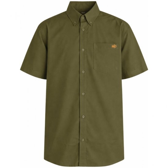 Motley Denim Zagreb Kortermet Skjorte Mørk khaki - Skjorter - Store skjorter - 2XL-8XL