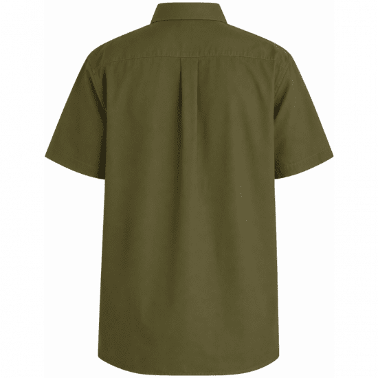 Motley Denim Zagreb Kortermet Skjorte Mørk khaki - Skjorter - Store skjorter - 2XL-8XL